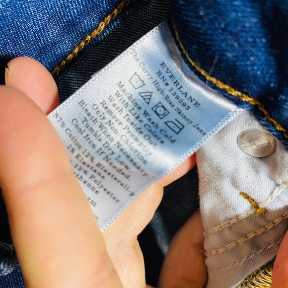 Everlane Curvy High-Rise Skinny Jeans Distressed Size 28 Crop - Picture 2 of 7